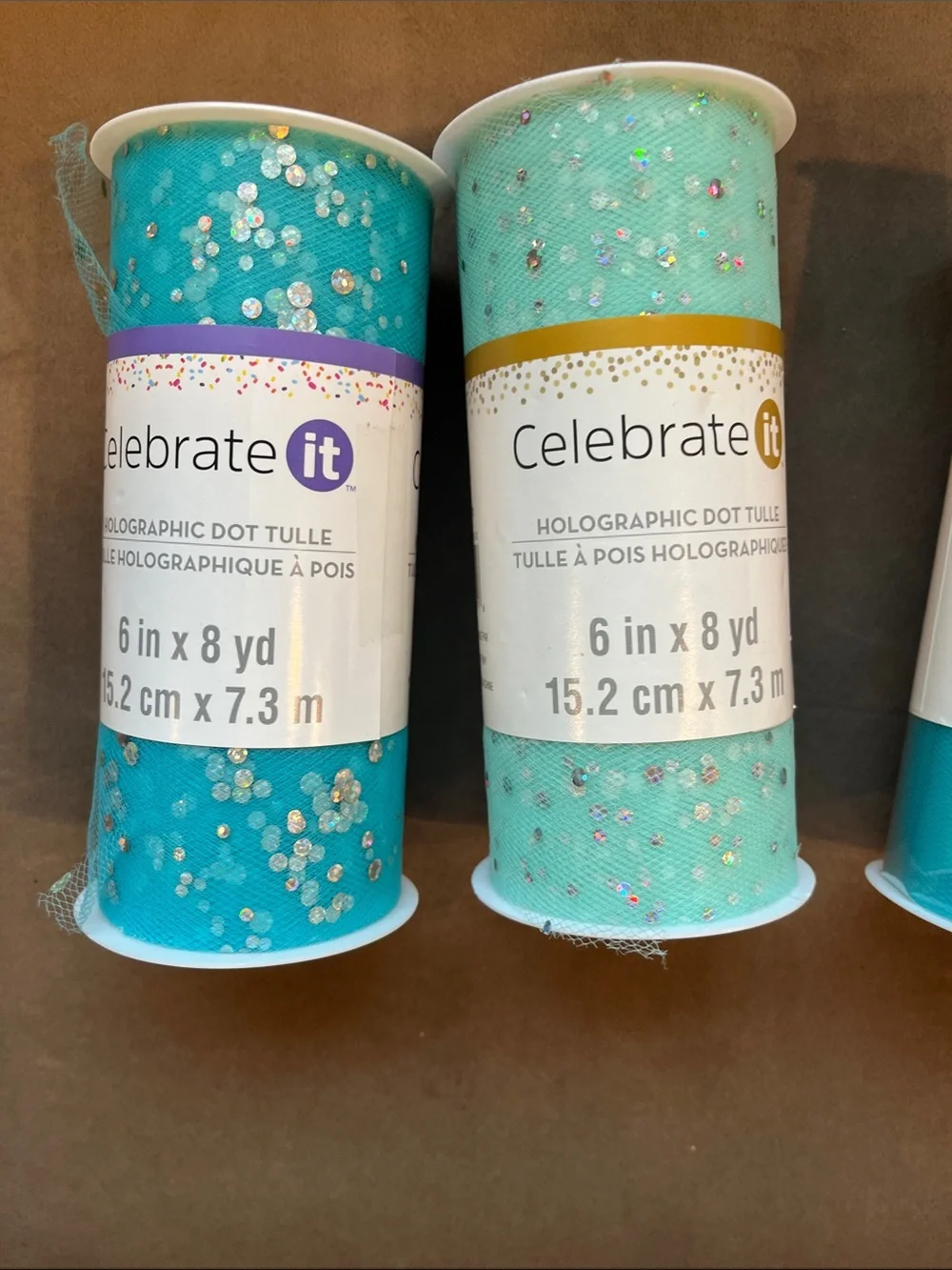 Celebrate It Aqua & Teal Decorative Tulle Rolls